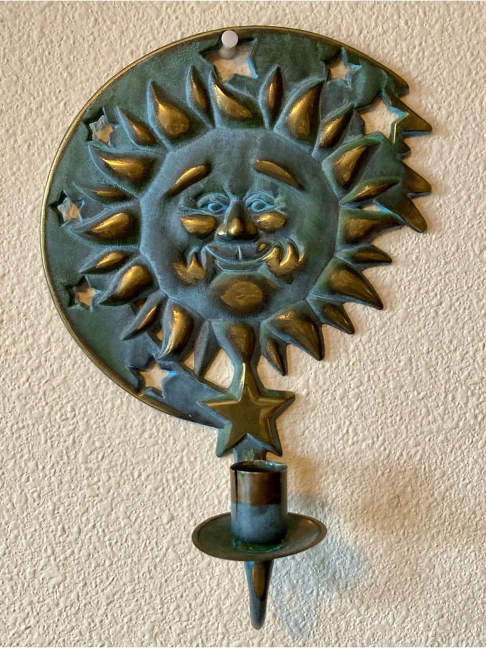 1994 Pair of Sun and Moon PartyLite metal candle holders - Picture 3 of 16